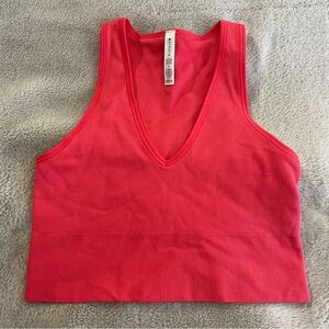 Athleta Top Women Medium Hot Pink Aurora Seamless Crop Rib Tank Top Lounge